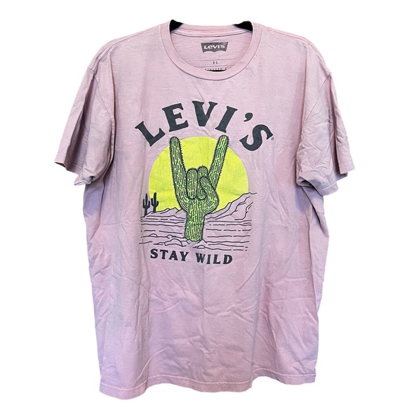 Levi's Other - Stay Wild Cactus Desert Tee Levis Graphic T-Shirt Mens‎ XL Pink FLAW